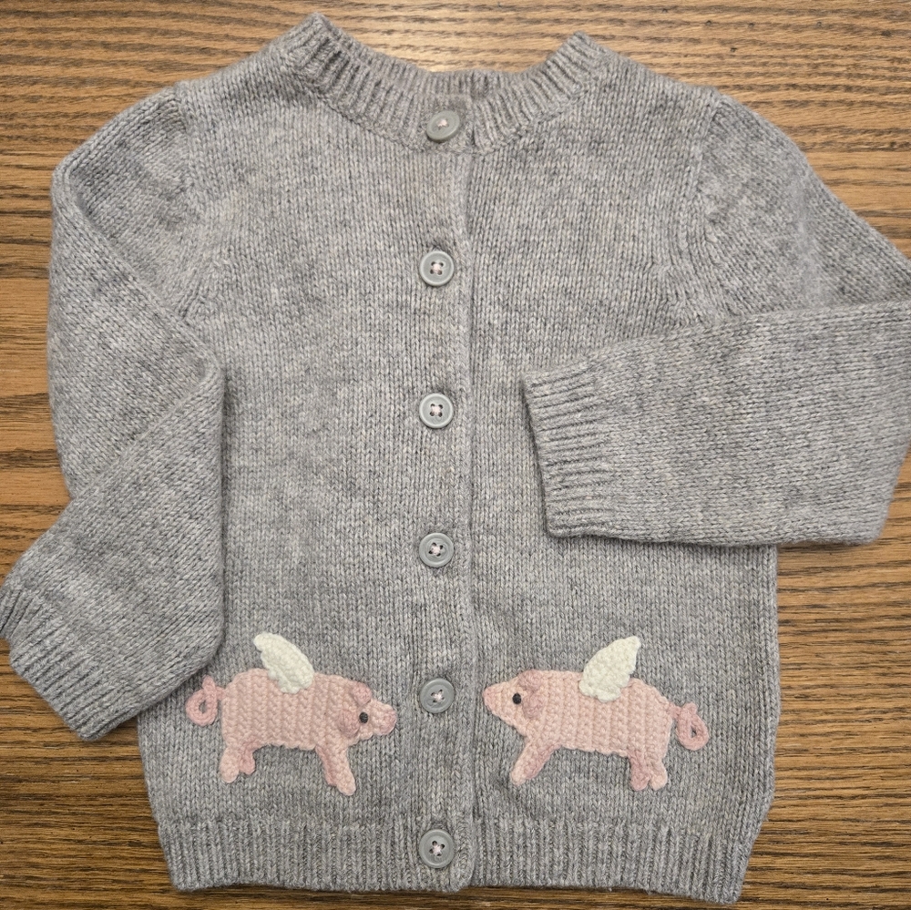Baby Boden Flying Pig Cardigan / Sweater - Size 12-18